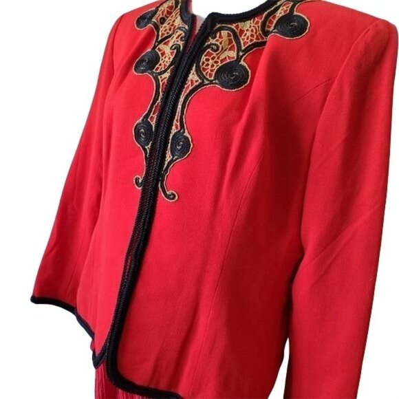 Ann Jiona Dress Blazer Jacket  w/ Embroidery - Picture 5 of 7